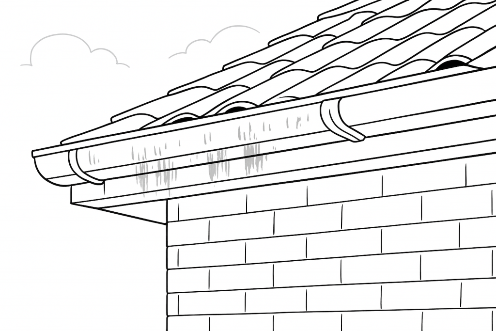 faded gutter which has lost it's shine