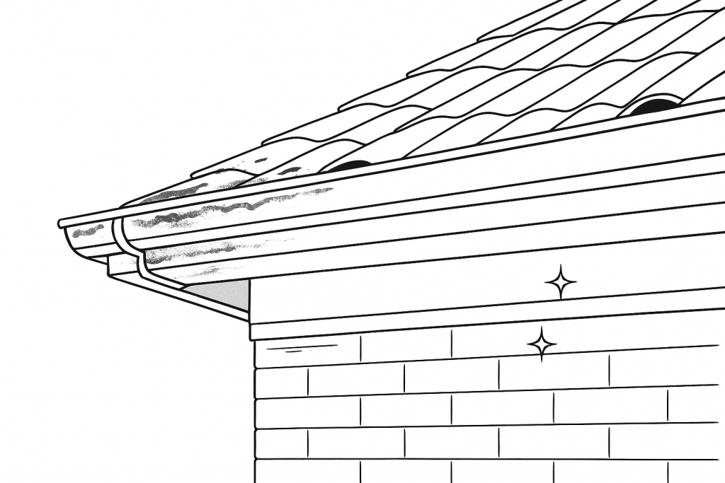 gutter with visible streaks